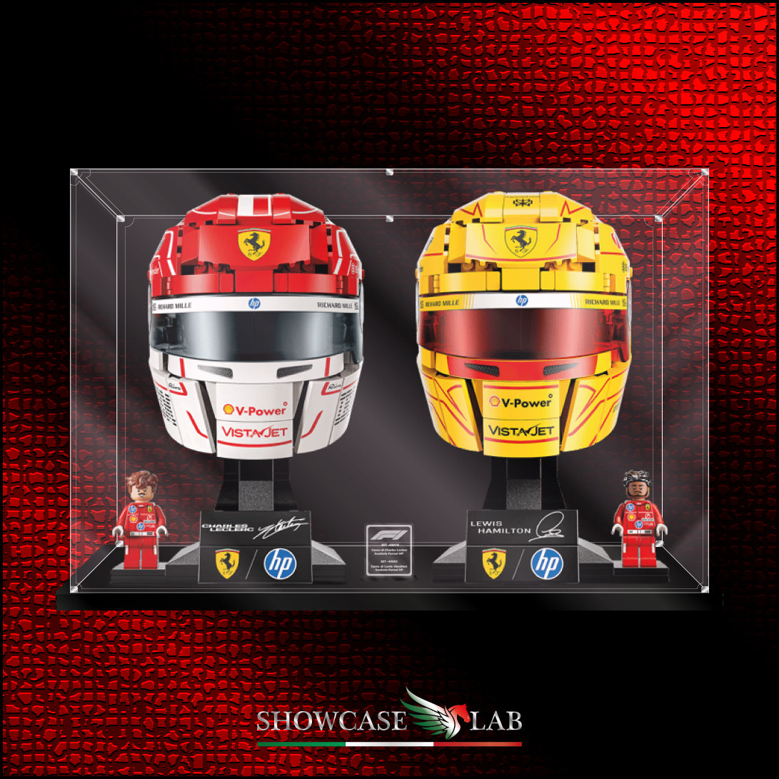 Teca L424 | Per Set Lego® 43014 / 43022 -  Casco di Charles Leclerc / Casco di Lewis Hamilton Scuderia Ferrari HP