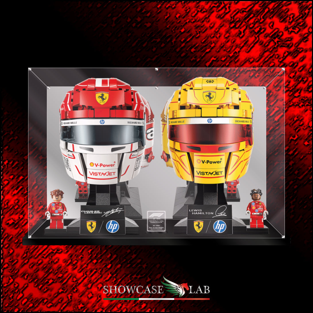 Teca LM424 | Per Set Lego® 43014 / 43022 -  Casco di Charles Leclerc / Casco di Lewis Hamilton Scuderia Ferrari HP
