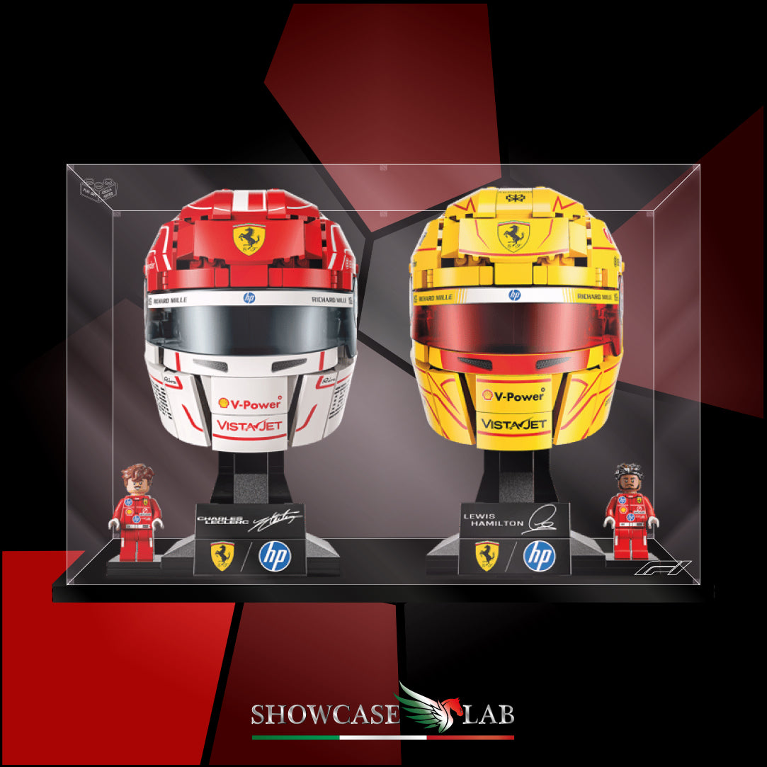 Teca Lp424 | Per Set Lego® 43014 / 43022 -  Casco di Charles Leclerc / Casco di Lewis Hamilton Scuderia Ferrari HP